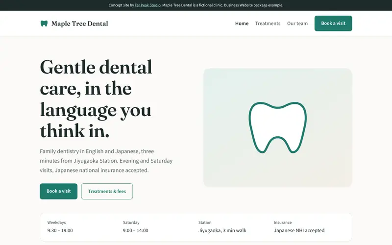 Maple Tree Dental concept site