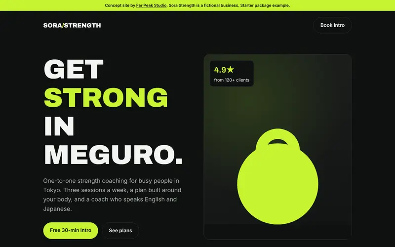 Sora Strength concept site